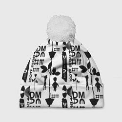Шапка с помпоном Depeche Mode DM music, цвет: 3D-белый