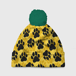 Шапка с помпоном Dogs paws, цвет: 3D-зеленый