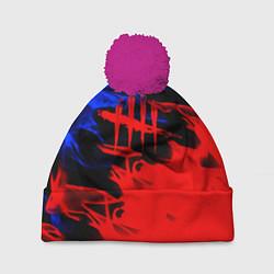 Шапка с помпоном Dead by daylight битва огней, цвет: 3D-малиновый