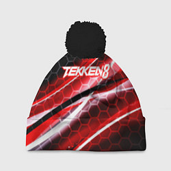 Шапка с помпоном Tekken 8 огненное лого файтинг, цвет: 3D-черный