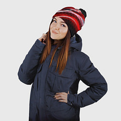 Шапка с помпоном Tekken 8 огненное лого файтинг, цвет: 3D-черный — фото 2