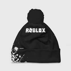 Шапка c помпоном Roblox текстура краски белые