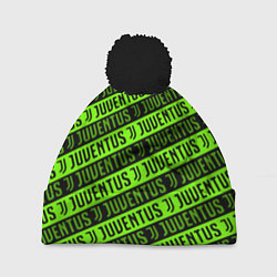 Шапка с помпоном Juventus green pattern sport, цвет: 3D-черный