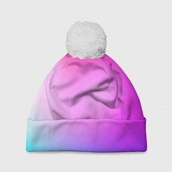 Шапка с помпоном Colorful gradient, цвет: 3D-белый