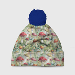 Шапка c помпоном Дикие грибы лесные мухоморы