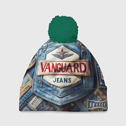 Шапка с помпоном Vanguard denim patchwork - ai art, цвет: 3D-зеленый