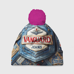 Шапка c помпоном Vanguard denim patchwork - ai art