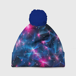 Шапка c помпоном Яркие неоновые вспышки в космосе