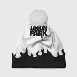 Шапка с помпоном Linkin park rock fire, цвет: 3D-белый