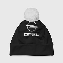 Шапка с помпоном Opel logo white, цвет: 3D-белый