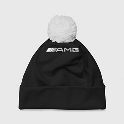 Шапка с помпоном Amg logo white, цвет: 3D-белый