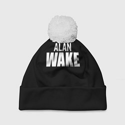 Шапка с помпоном Alan Wake white logo, цвет: 3D-белый