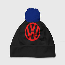 Шапка c помпоном Volkswagen red logo