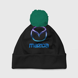 Шапка с помпоном Mazda neon logo, цвет: 3D-зеленый