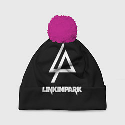 Шапка с помпоном Linkin park logo brend music, цвет: 3D-малиновый