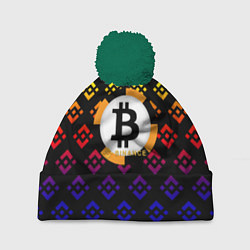 Шапка с помпоном Bitcoin binance, цвет: 3D-зеленый