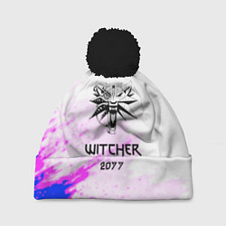 Шапка c помпоном The Witcher colors neon