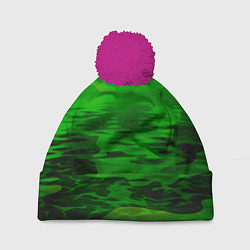 Шапка c помпоном Камуфляж с водой