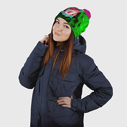 Шапка с помпоном Liverpool green fire, цвет: 3D-малиновый — фото 2