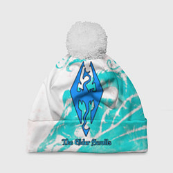 Шапка с помпоном Elder Scrolls logo, цвет: 3D-белый