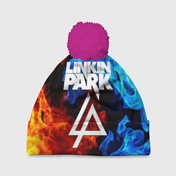 Шапка с помпоном Linkin park битва огней, цвет: 3D-малиновый