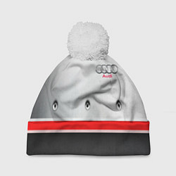 Шапка с помпоном Audi metal sport, цвет: 3D-белый