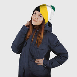 Шапка с помпоном Сокрушу пред ним врагов его большой крест, цвет: 3D-зеленый — фото 2