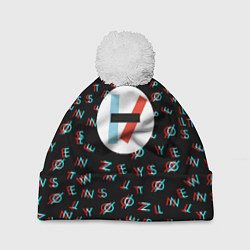 Шапка с помпоном Twenty one pilots glitch, цвет: 3D-белый