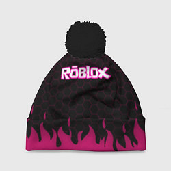 Шапка c помпоном Roblox fire pink