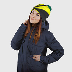 Шапка с помпоном Абстрактные стекло, цвет: 3D-зеленый — фото 2