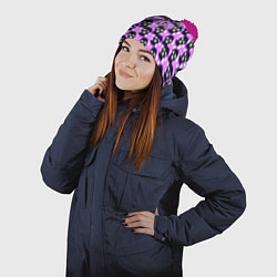 Шапка с помпоном Watch dogs hacker, цвет: 3D-малиновый — фото 2