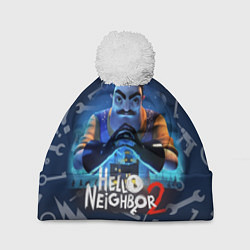 Шапка с помпоном Привет сосед из игры Hello Neighbor, цвет: 3D-белый