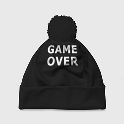 Шапка c помпоном Game over white logo