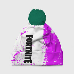 Шапка с помпоном Fortnite pink color, цвет: 3D-зеленый