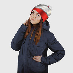 Шапка с помпоном BMW metal carbon steel, цвет: 3D-белый — фото 2