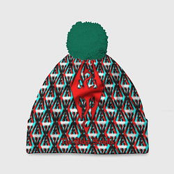 Шапка с помпоном The Elder Scrolls glitch pattern, цвет: 3D-зеленый