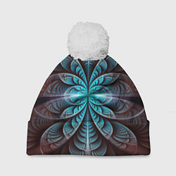Шапка c помпоном Оптический узор психоделика