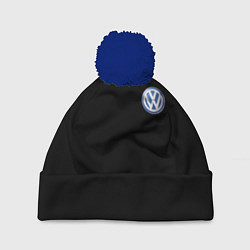 Шапка с помпоном Volkswagen logo auto, цвет: 3D-тёмно-синий
