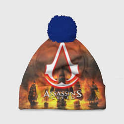 Шапка с помпоном Assassins Creed корабли, цвет: 3D-тёмно-синий