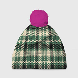 Шапка c помпоном Полосатый пиксель