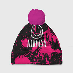 Шапка с помпоном Nirvana pink color, цвет: 3D-малиновый