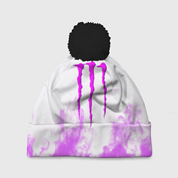 Шапка с помпоном Monster energy neon flame, цвет: 3D-черный