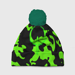 Шапка с помпоном Quake camo, цвет: 3D-зеленый