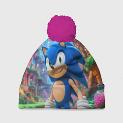 Шапка c помпоном Sonic красочный мир