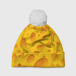 Шапка с помпоном Сыр, цвет: 3D-белый