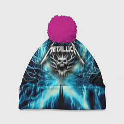 Шапка с помпоном Neon glow - Metallica, цвет: 3D-малиновый