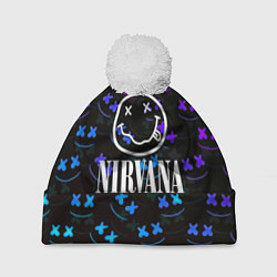 Шапка c помпоном Nirvana x marshmello neon