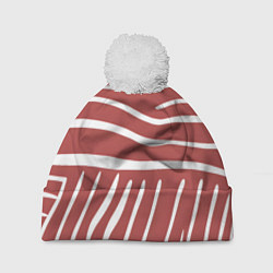 Шапка c помпоном Полоски красной зебры