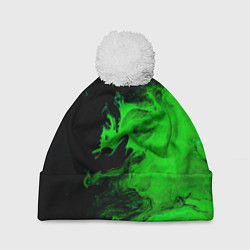 Шапка с помпоном Color green black, цвет: 3D-белый
