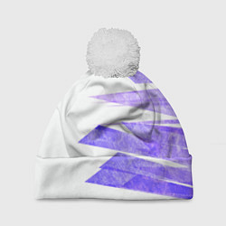 Шапка c помпоном Color white purple